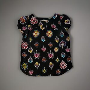 Boho‎ Medallion Floral Blouse Puff Sleeve Festival Top LOFT S